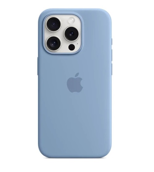 Apple Silicone Case with MagSafe Winter Blue (MT1Y3) для iPhone 15 Pro Max – элегантность зимнего оттенка